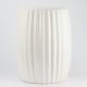 RYIR114-B_Matte white stripe pleated ceramic patio stool