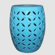 RYIR98_Blue rattan furniture Ceramic carved Stool