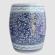 RYLL28_Hand paint blue and white floral chinaware barrel stool