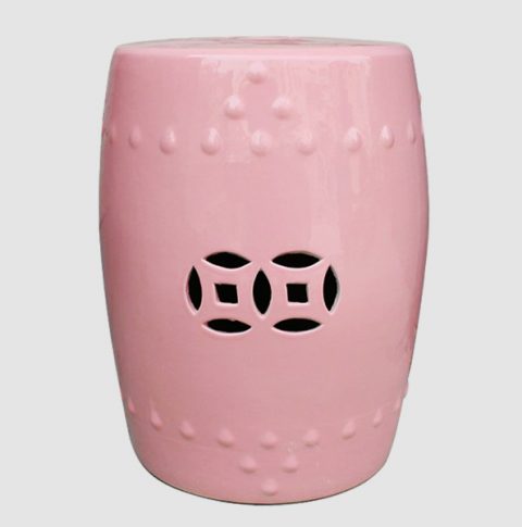 RYNQ52_Ceramic Child Room Stool, Pink, high temperature fired, color strong never fade