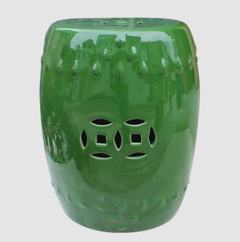 RYNQ79_Backless green Chinese porcelain stool