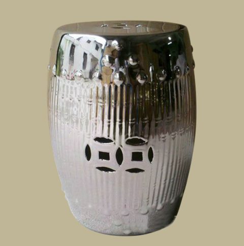 RYNQ89_Silver Bamboo design Ceramic Stools