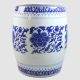 RYTX03_Blue and white floral pottery stool