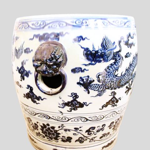 RYWC02_Blue And White Dragon Ceramic Garden Stool