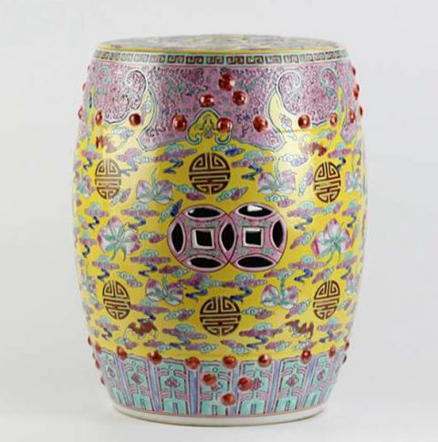 RZAI01_Famille rose Qing Dynasty syle ceramic stool