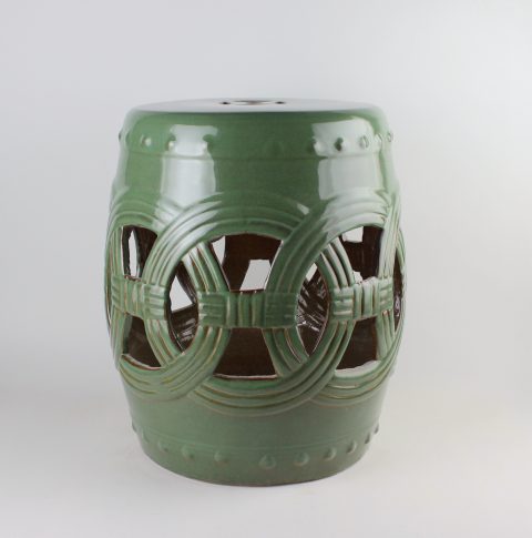 RYIR106_18″ Chinese ceramic carved stools