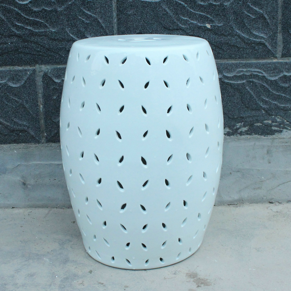 RYNQ81_Modern Lattice Ceramic Garden Stool