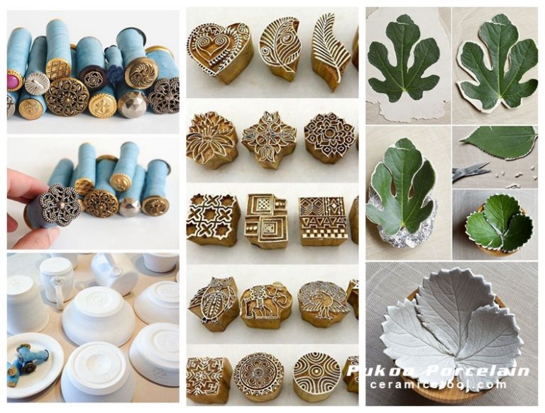 Stamping Art in Ceramics ALL Ceramic stool/ porcelain garden stool