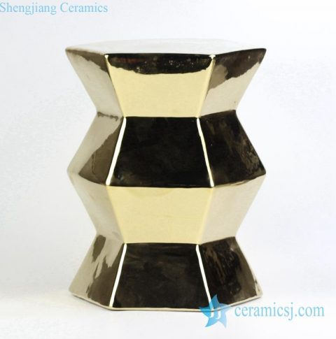 golden plated diamond porcelain  stool