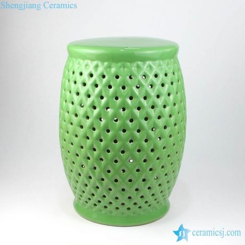 green grids porcelain stool