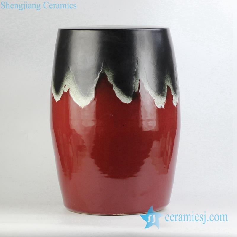 transitional glaze red and black porcelain  stool