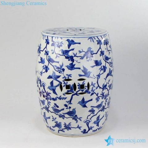 bird tree porcelain seat with hollow decoration