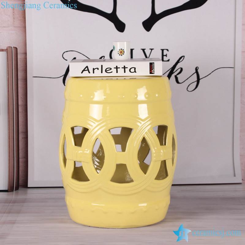 Lemon color glossy ring inspiration stoneware porcelain stool