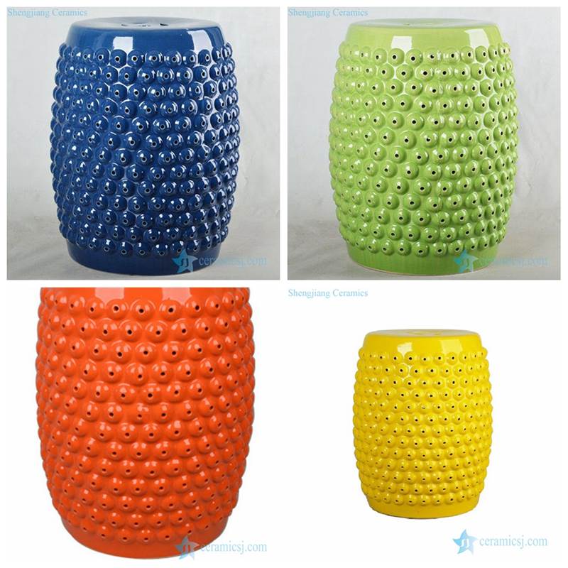 Corn style Chinese manufacture solid color ceramic stool