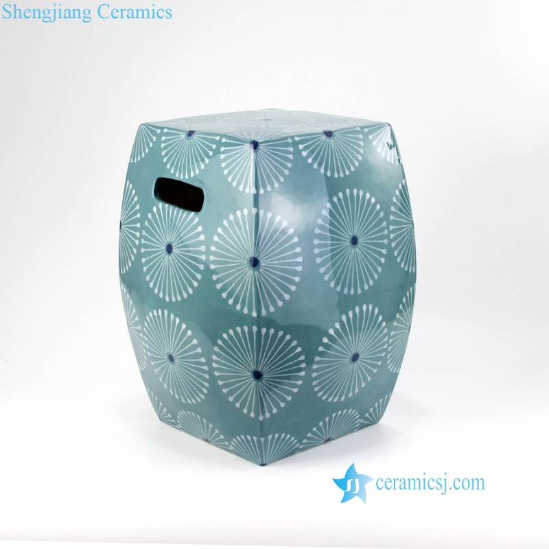 fireworks pattern square hand painted stool