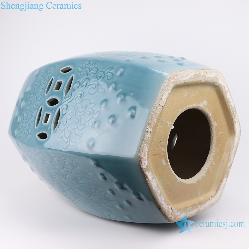  shadow carving six - sided drum nail ceramic stool