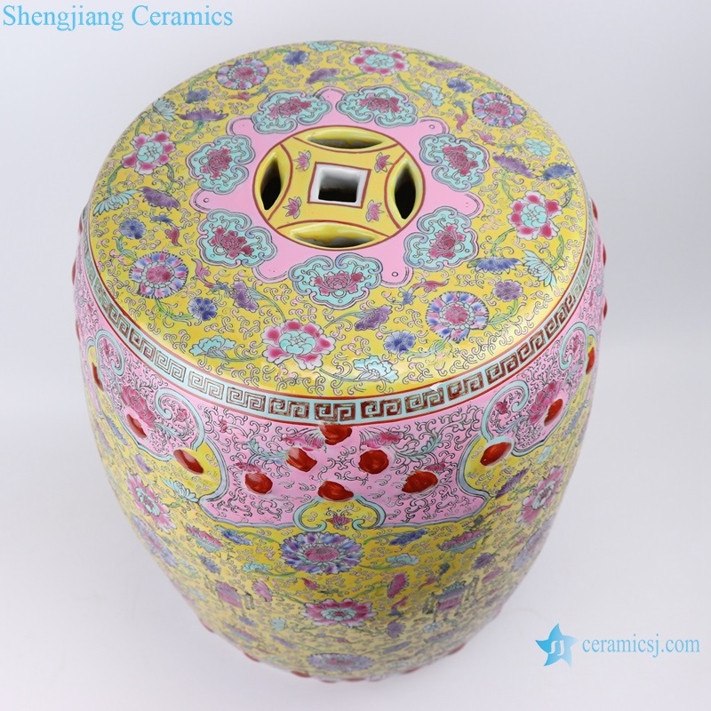  family rose Qing Dynasty syle ceramic stool