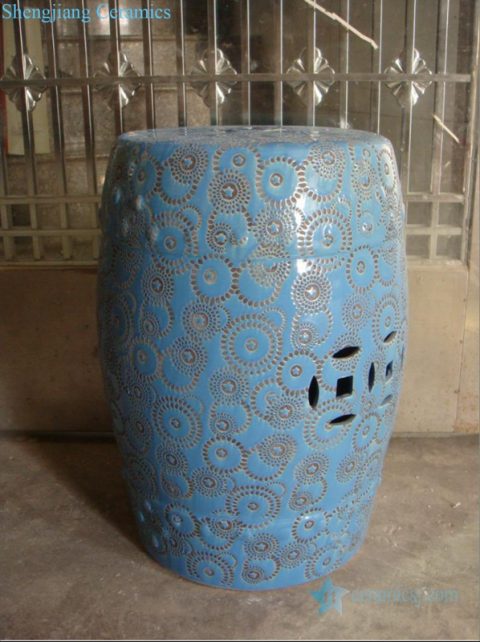hand carved ceramic stool