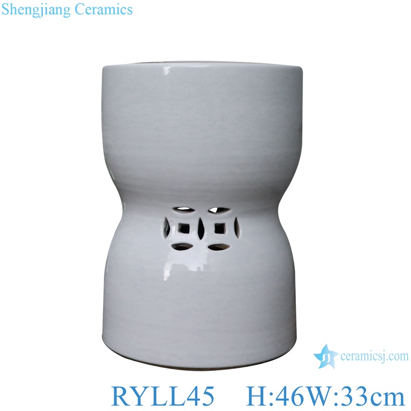 Money hole design shaped White Porcelain stool 