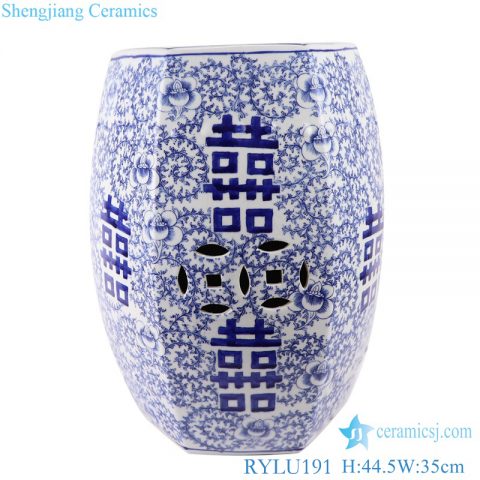 RYLU191 blue and white Chinese Traditional garden stool