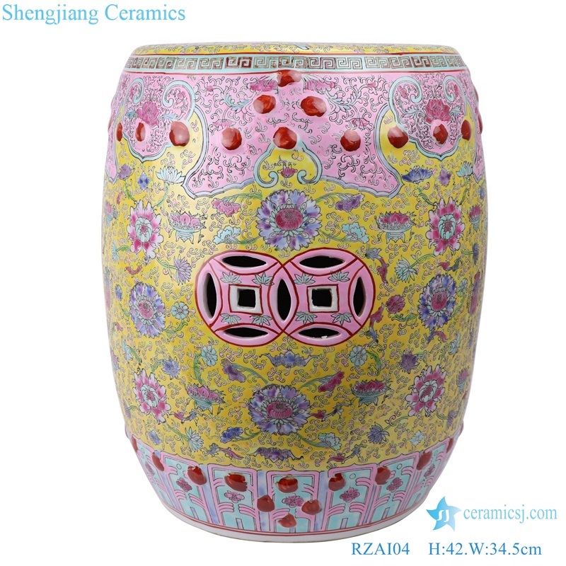 Colorful Jingdezhen Shengjiang ceramic stool