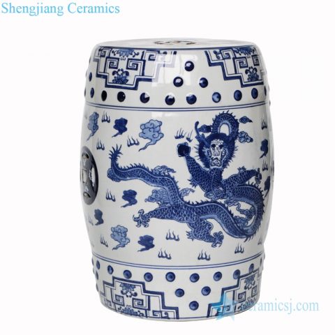 dragon design ceramic stool  from shengjiang