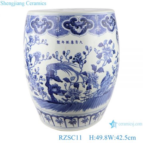 RZSC11 Large blue and white porcelain Garden stool  