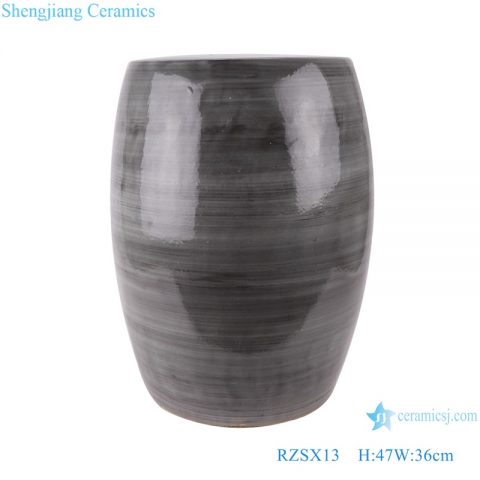 RZSX13 Color glaze black coil grain kiln drum Garden stool cool pier