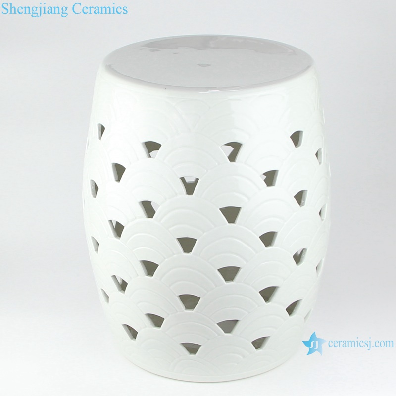 RYNQ262 hot sale pure white color ceramic garden stool