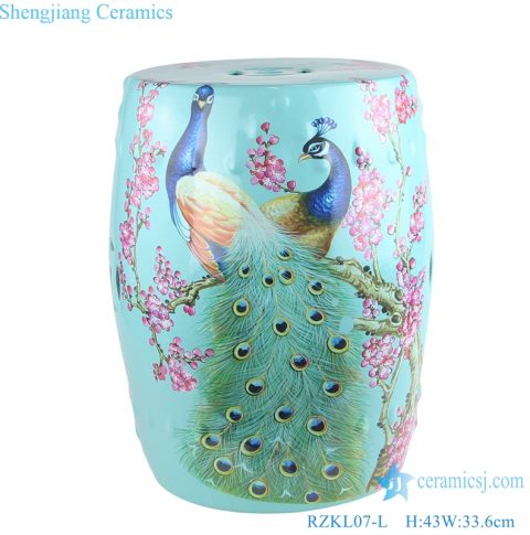 Shengjiang color porcelain stool front view