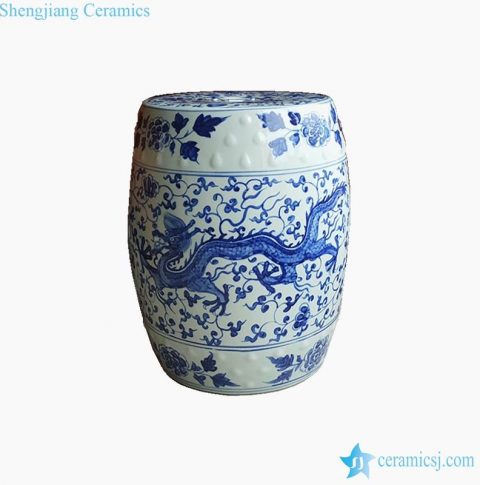 Chinese Porcelain Garden Stool Blue And, Chinese Garden Seats Ceramic